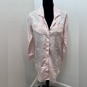 Vintage Jayre California Satin Sleepshirt Nightgown Womens Size S/M Pink 1980s
